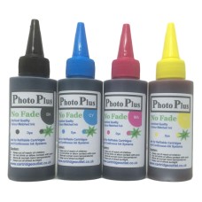 A Set of 4 x 100ml Bottle of Archival Dye based Ink Compatible with Brother printer models.
