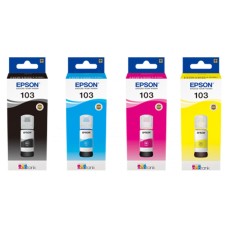 A Set of 4 Bottles of Epson103 Dye Original Ink.