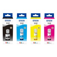 A Set of 4 Bottles of Epson112 Pigment Original Ink.