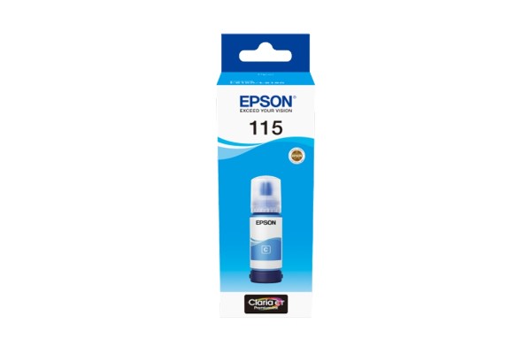 A 70ml Bottle of Epson 115 Series Cyan Ink for L8160 & L8180 Printers.