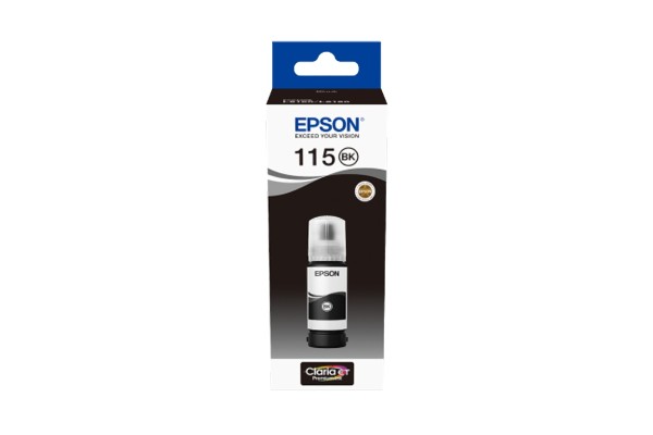 A 70ml Bottle of Epson 115 Series Pigment Black Ink for L8160 & L8180 Printers.