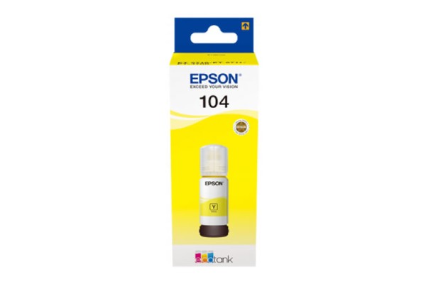 EP-104 Yellow Dye Genuine OEM Epson Bottle of Ink.