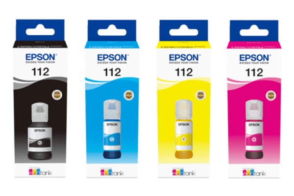 EP-112, 4 Bottle set of Genuine OEM Epson Pigment Based Ink.