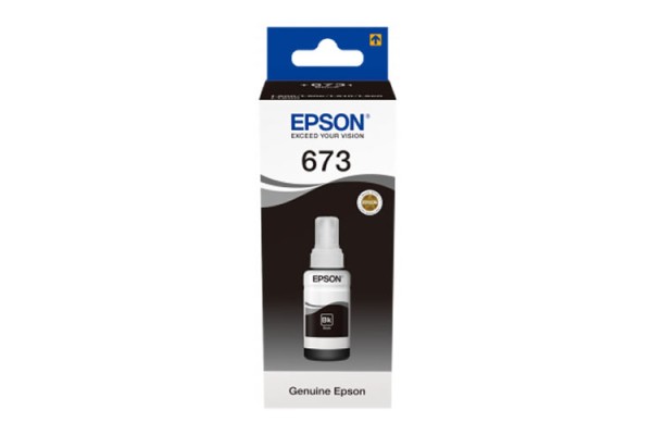 EP-673 Black Dye Genuine OEM Epson Bottle of Ink.