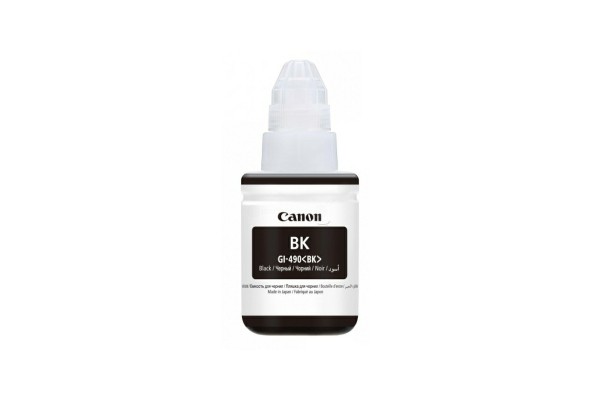 Canon GI-490BK Black Bottle of Original Pigment Ink - 135ml.