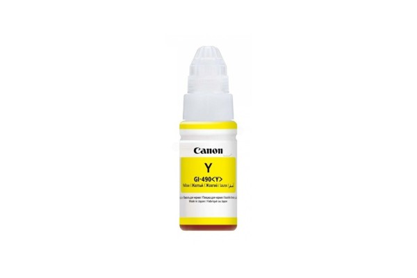 Canon GI-490Y Yellow Bottle of Original Dye Ink - 70ml.