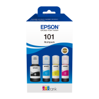 A Set of 4 Bottles of Epson101 Pigment & Dye Original Ink.