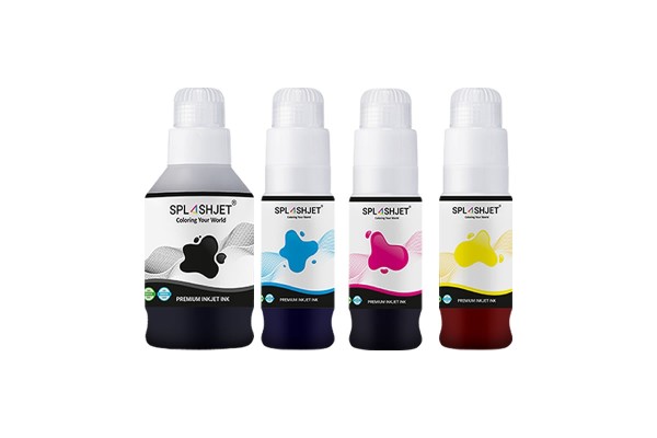 A Replacement Set of 4 Bottles of Splashjet Inks Compatible with Canon GI-51 Series Inks.