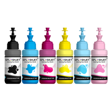 6 Bottle set of CMYKlclm Dye Sublimation Ink for Epson EcoTank Printers using 673 Series Inks.
