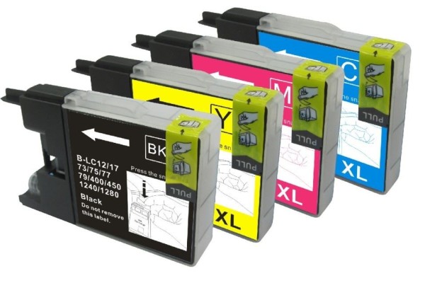 Compatible Cartridge Set for Brother LC1280, 4 Cartridge Set.