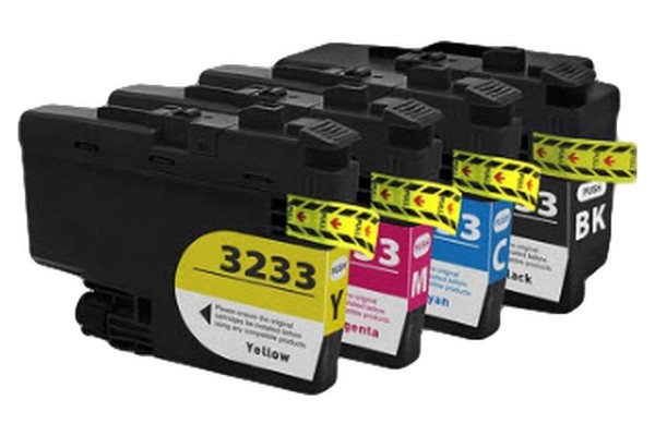 Compatible Cartridge Set for Brother LC3233, 4 Cartridge Set - CMYK.