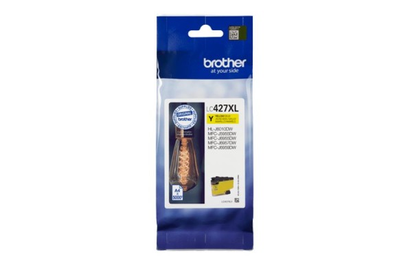 Genuine High Capacity XL Brother LC427XL Yellow Ink Cartridge.