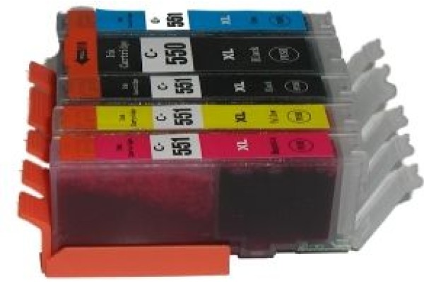 Compatible Cartridge Set for Canon PGI-550, CLI-551 High Capacity 5 Cartridge Set.