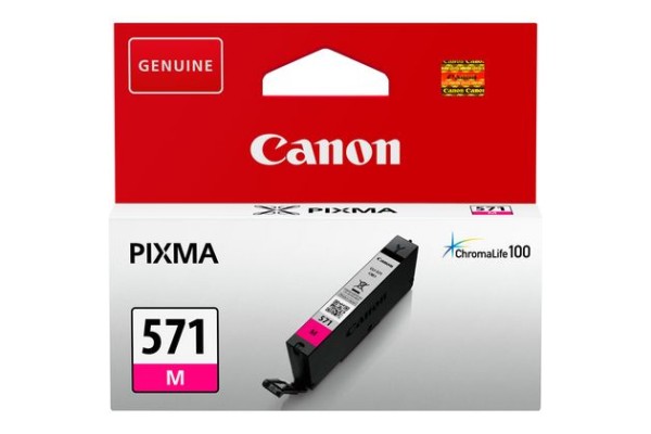 Genuine Cartridge for Canon CLI-571 Magenta Ink Cartridge.
