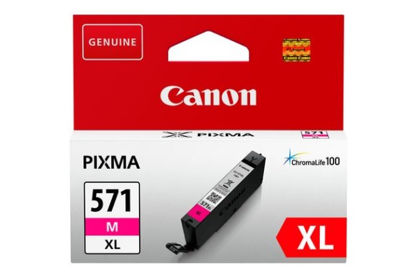 Genuine Cartridge for Canon CLI-571 XL High Capacity Magenta Ink Cartridge.