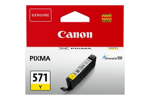 Genuine Cartridge for Canon CLI-571 Yellow Ink Cartridge.