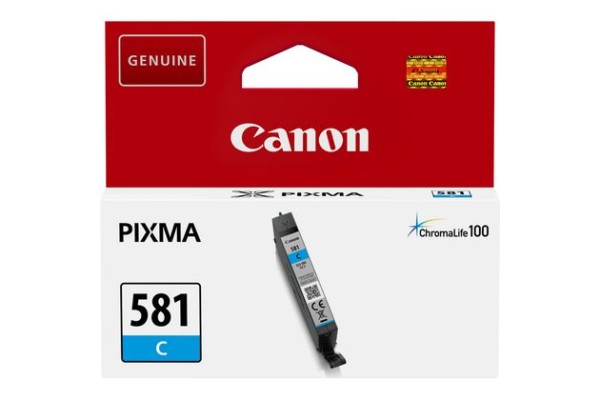Genuine Cartridge for Canon CLI-581 Cyan Ink Cartridge.