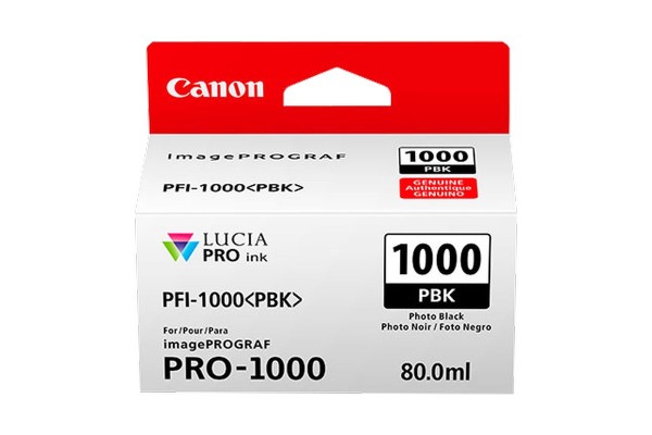 Genuine Cartridge for Canon PFI-1000BK Photo Black Ink Cartridge.
