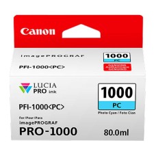 Genuine Cartridge for Canon PFI-1000PC Photo Cyan Ink Cartridge.