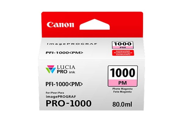Genuine Cartridge for Canon PFI-1000PM Photo Magenta Ink Cartridge.