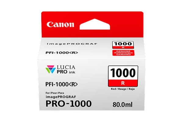 Genuine Cartridge for Canon PFI-1000R Red Ink Cartridge.