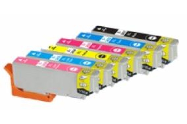 A set of pre-filled Epson Compatible T2438 dye sublimation ink cartridges.