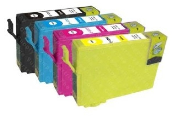 A set of pre-filled Epson Compatible T2715 dye sublimation ink cartridges.