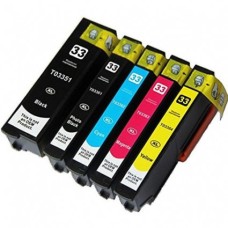 A set of pre-filled Epson Compatible T3357 dye sublimation ink cartridges.