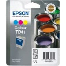 Epson Branded T041 Tri-Colour Ink Cartridge.