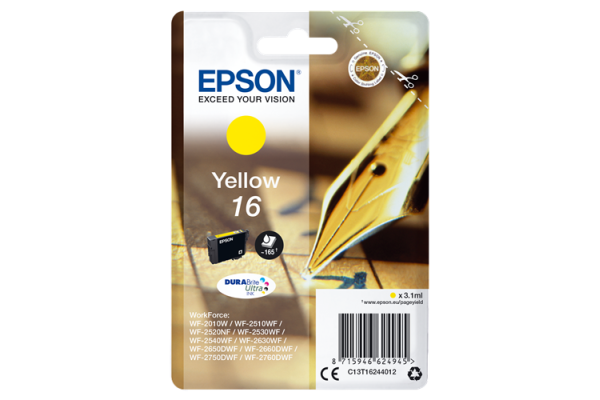 Epson Branded T1624 Yellow Ink Cartridge.