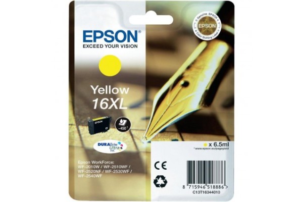 Epson Branded T1634 Yellow Ink Cartridge.
