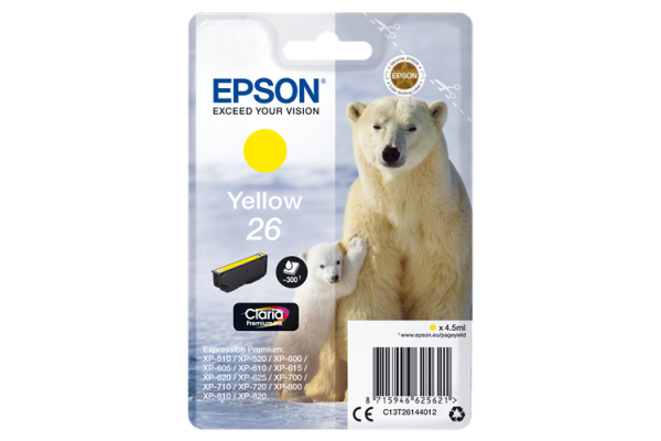 Epson Branded T2614 Yellow Ink Cartridge.
