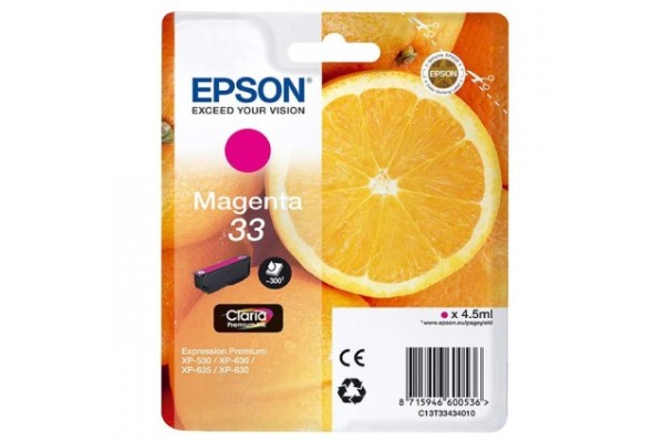 Epson Branded T3343 Magenta Ink Cartridge.