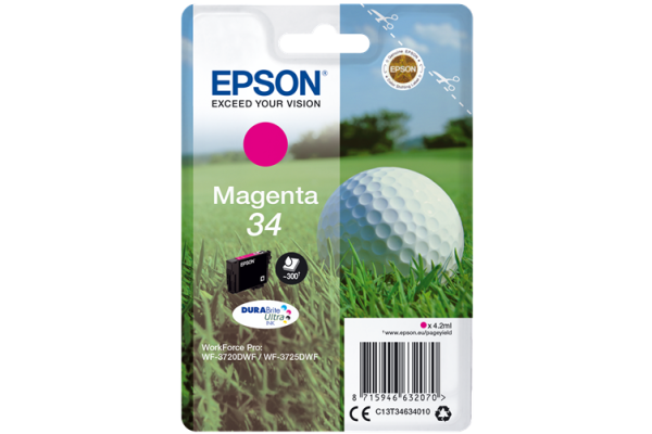 Epson Branded T3463XL Magenta Ink Cartridge.