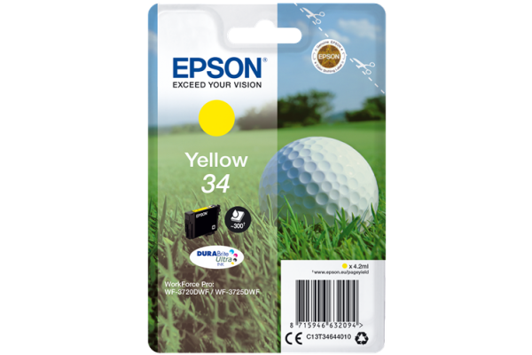 Epson Branded T3464XL Yellow Ink Cartridge.