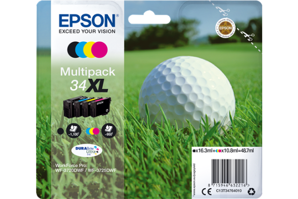 Epson Branded T3476XL Ink Cartridge Set.