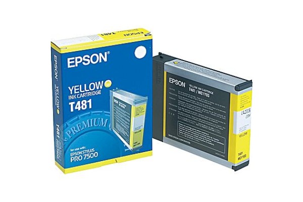 Epson Wide Format T481 Yellow Ink Cartridge.