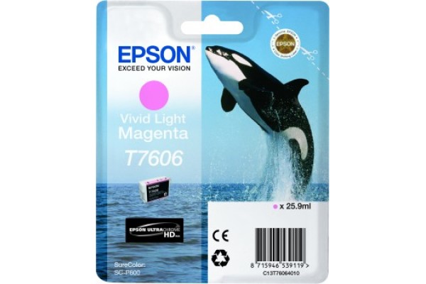 Epson Wide Format T7606 Vivid Light Magenta Ink Cartridge.