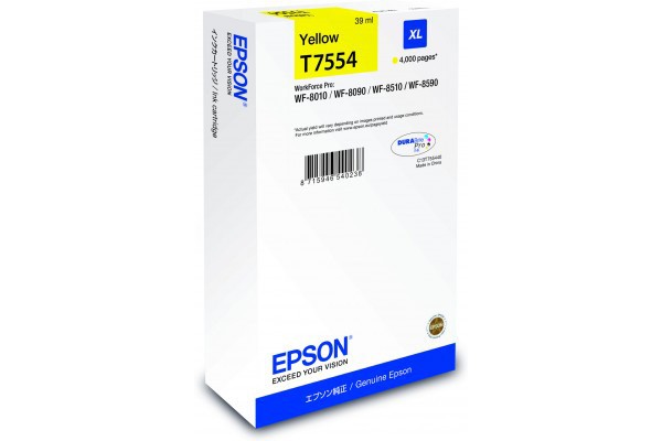 Epson WorkForce Pro T7554 XL Yellow Ink Cartridge.