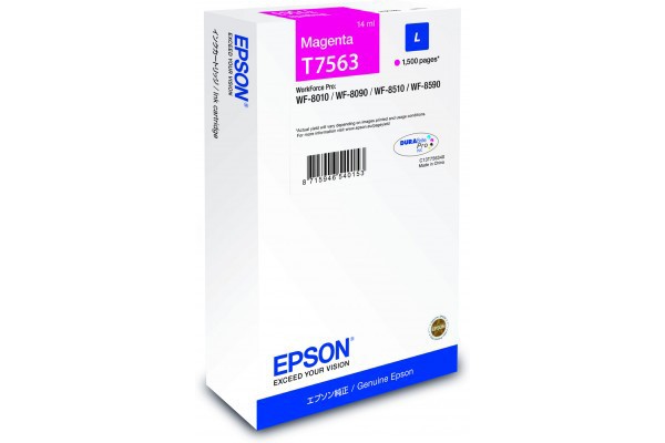 Epson WorkForce Pro T7563 Magenta Ink Cartridge.