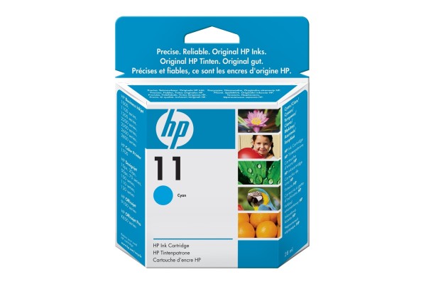 HP Branded 11 Cyan Ink Cartridge.