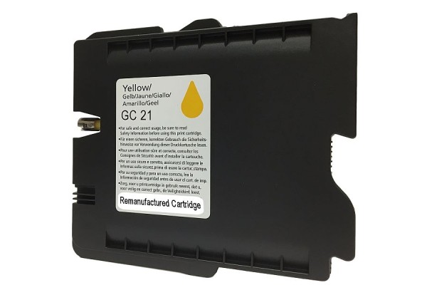 Ricoh Compatible GC21 Remanufactured Cartridge Yellow.