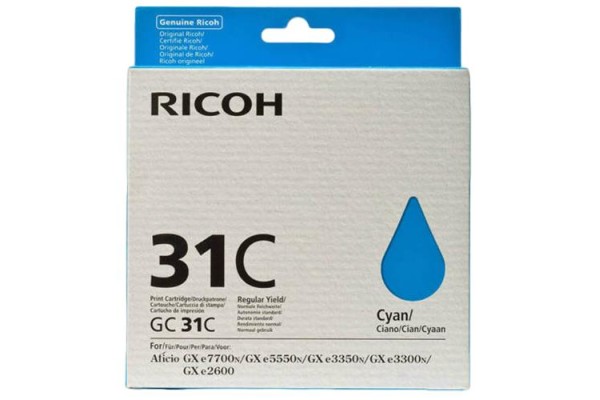 Ricoh GC31C Genuine Ink Cartridge Cyan.