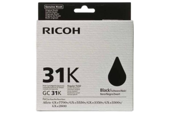 Ricoh GC31K Genuine Ink Cartridge Black.