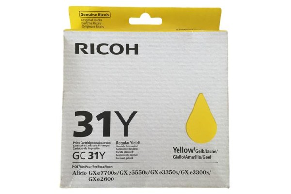 Ricoh GC31Y Genuine Ink Cartridge Yellow.