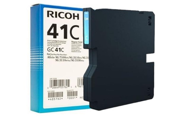 Ricoh GC41C Genuine Ink Cartridge Cyan.