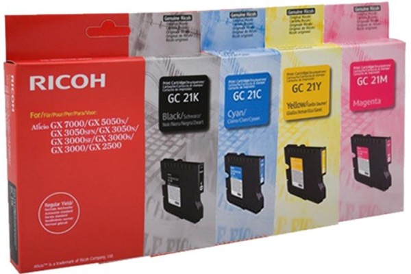 Ricoh Genuine GC21 Ink Cartridge Set.