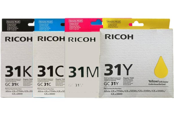 Ricoh Genuine GC31 Ink Cartridge Set.