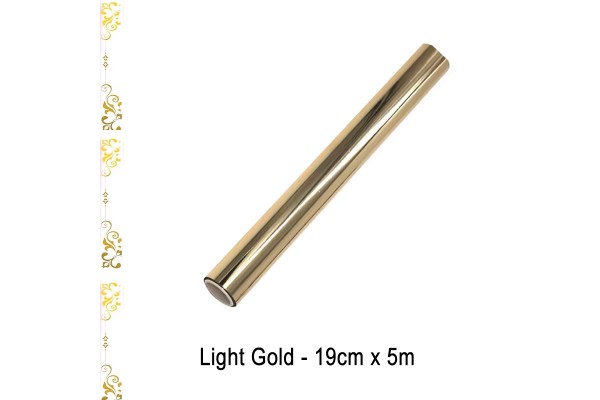 Toner Reactive Foil Roll,19cm x 5 Meter in Light Gold - HobbyPrint®
