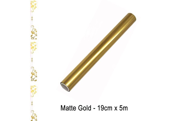 Toner Reactive Foil Roll,19cm x 5 Meter in Matte Gold - HobbyPrint® Toner Reactive Foil Roll,19cm x 5 Meter in Matte Gold - HobbyPrint®